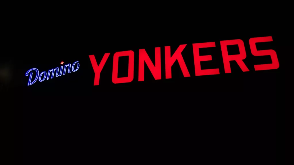 Domino Sugar Yonkers sign lit